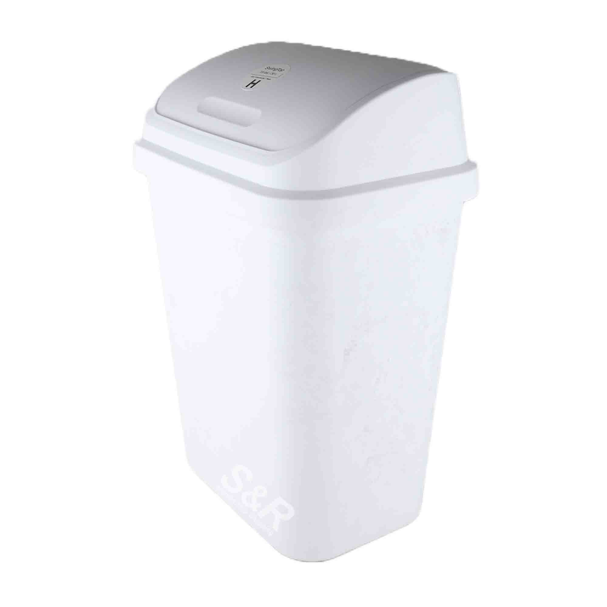 Sterilite Swing Top 30L White Waste Basket 1pc